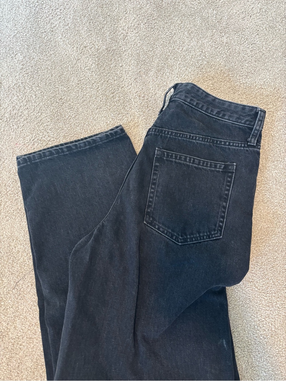 GAP Black Curvy High Rise Barrel - Sz 28 tall